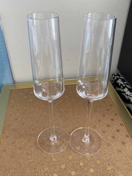 Blank champagne glasses