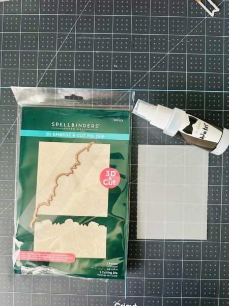 Embossing folder to use for a card, but spritz with water first.