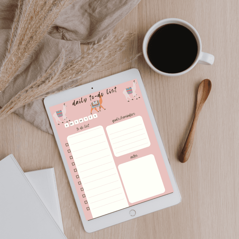 Llama Daily To-Do List Printable