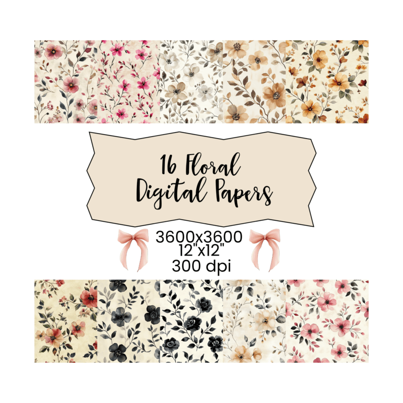 Floral Digital Papers