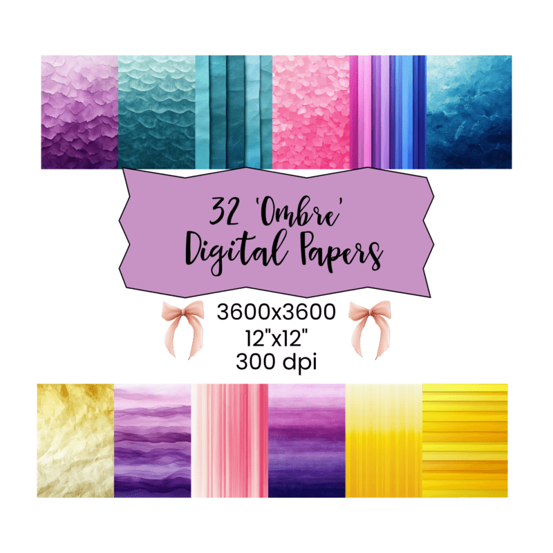 Ombre' Digital Paper Bundle