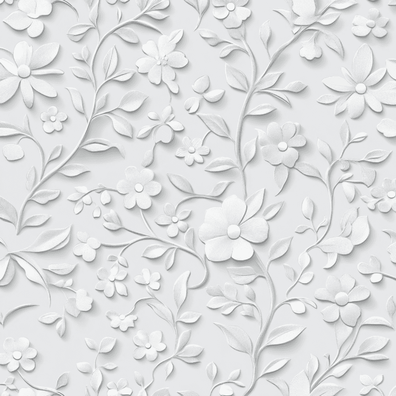 All-White Embossed Floral Digital Paper Pack - Image 2