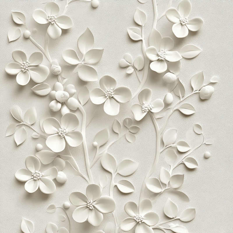 All-White Embossed Floral Digital Paper Pack - Image 8