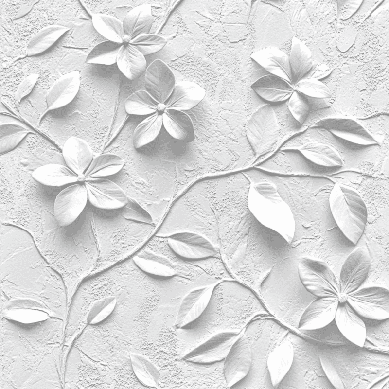 All-White Embossed Floral Digital Paper Pack - Image 6